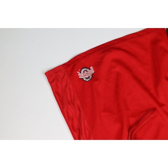 Vintage Mens 2XL XXL Spell Out Ohio State University Mesh Basketball Shorts Red - Picture 4 of 10